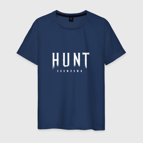 Мужская футболка из хлопка с принтом Hunt: Showdown White Logo, вид спереди №1