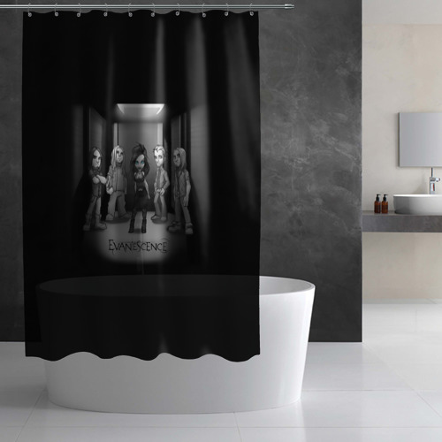 Штора 3D для ванной Группа Evanescence - фото 2
