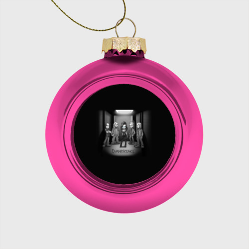 Стеклянный ёлочный шар с принтом Группа Evanescence, вид спереди №1