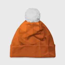 Шапка 3D c помпоном Orange abstraction
