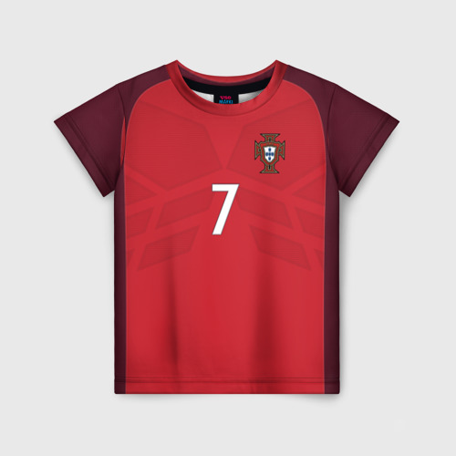 Детская футболка с принтом Ronaldo 17-18, вид спереди №1