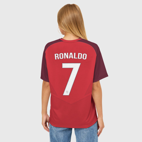 Женская футболка oversize 3D Ronaldo 17-18, цвет 3D печать - фото 4