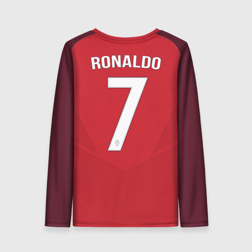Женский лонгслив 3D с принтом Ronaldo 17-18, вид сзади #1