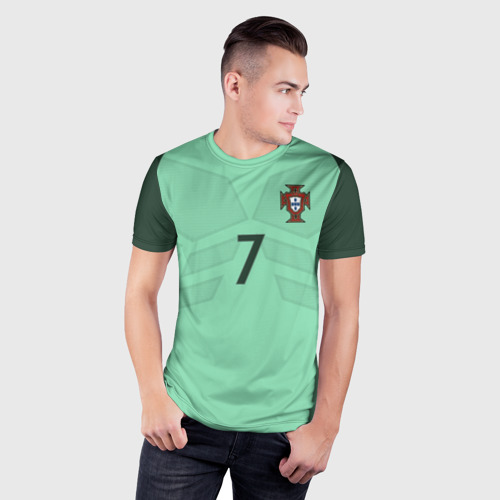 Мужская футболка 3D Slim Ronaldo away 17-18, цвет 3D печать - фото 3