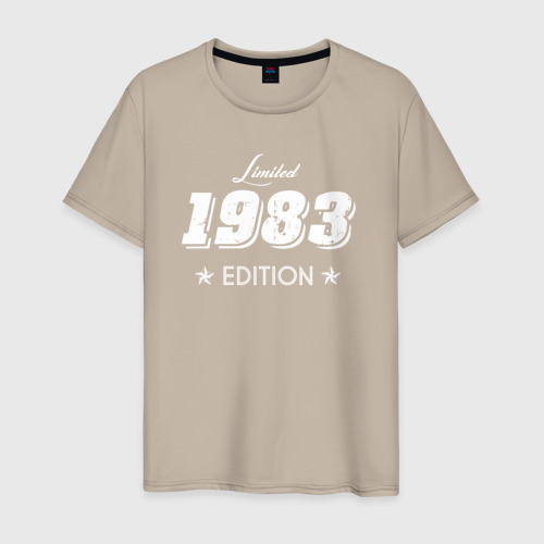 Мужская футболка хлопок Limited edition 1983, цвет миндальный