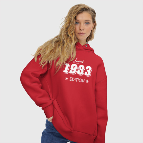 Женское худи Oversize хлопок Limited edition 1983, цвет красный - фото 4