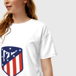 Женская футболка хлопок Oversize Atletico Madrid - фото 2