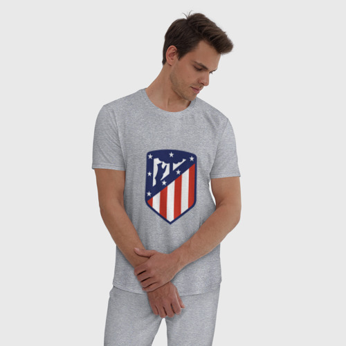 Мужская пижама хлопок с принтом Atletico Madrid, фото на моделе #1