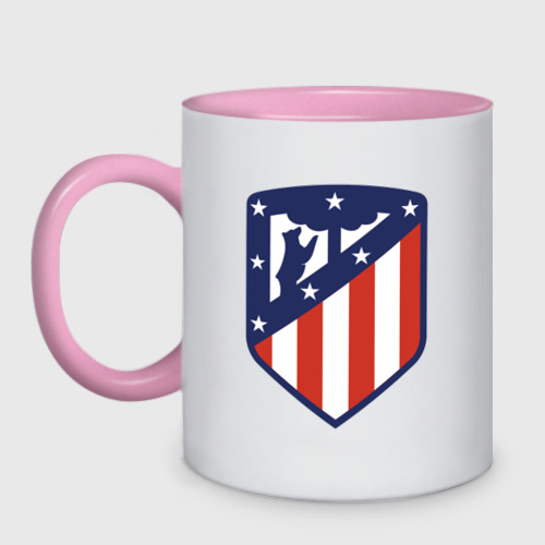 Кружка двухцветная Atletico Madrid, цвет белый + розовый