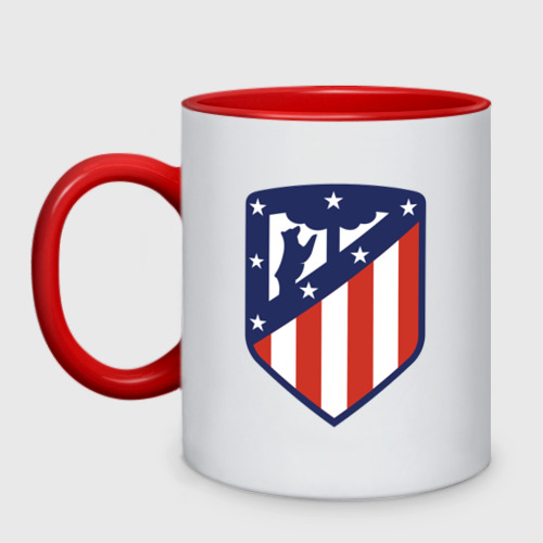 Кружка двухцветная Atletico Madrid, цвет белый + красный