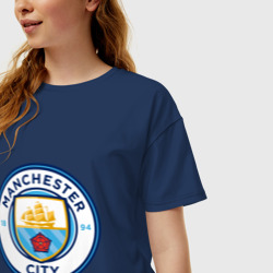 Женская футболка хлопок Oversize Manchester City - фото 2