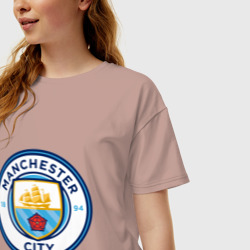 Женская футболка хлопок Oversize Manchester City - фото 2