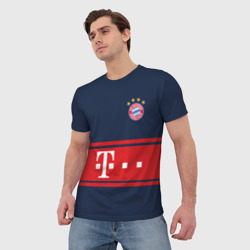 Мужская футболка 3D Бавария Форма Гостевая 17-18 - фото 2