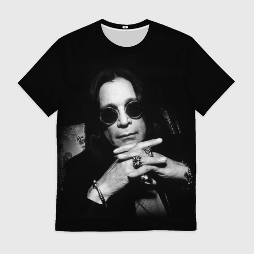 Мужская футболка 3D с принтом Оззи Осборн, вид спереди #2