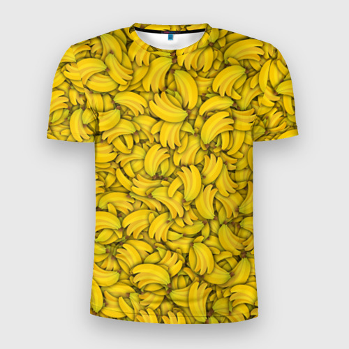 Мужская футболка 3D Slim с принтом Бананы, вид спереди #2