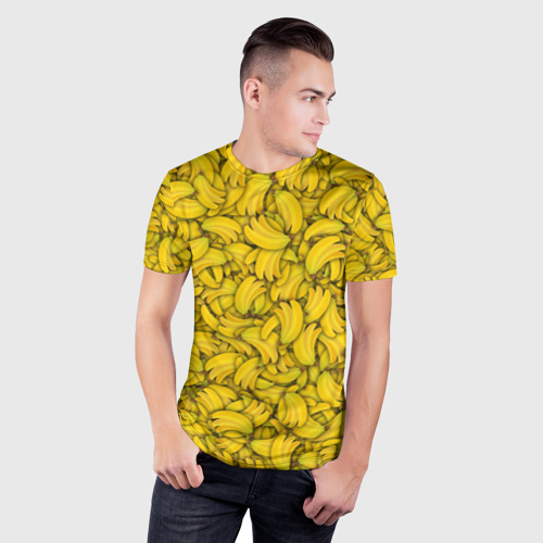 Мужская футболка 3D Slim с принтом Бананы, фото на моделе #1