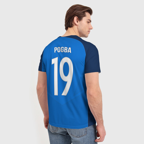 Мужская футболка 3D с принтом Pogba home, вид сзади #2