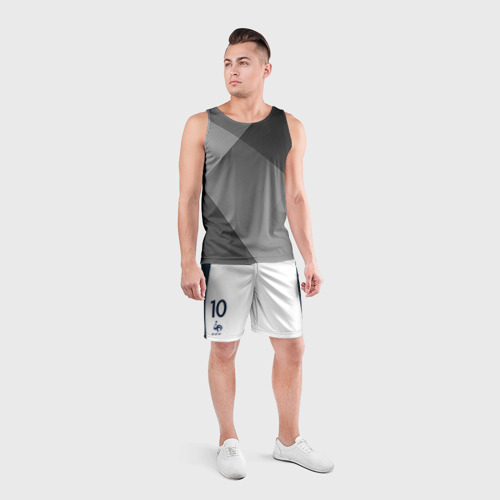 Мужские шорты спортивные Бензема гостевые, цвет 3D печать - фото 4