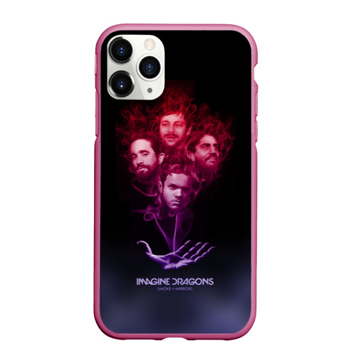 Чехол для iPhone 11 Pro Max матовый Группа Imagine Dragons, дым, цвет малиновый