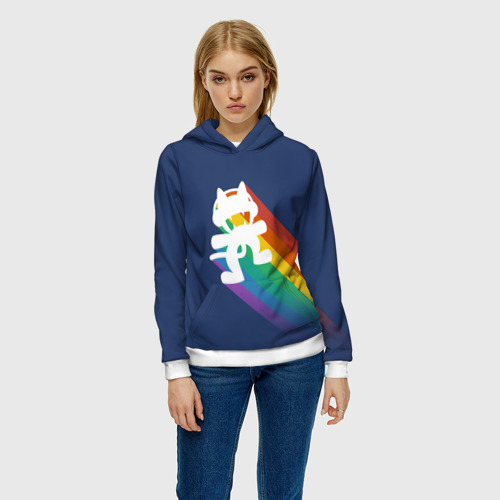 Женская толстовка 3D Rainbow cat - фото 3