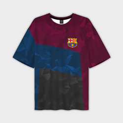 Мужская футболка oversize 3D FC Barcelona abstract Барселона