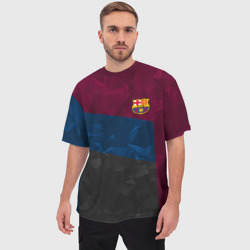 Мужская футболка oversize 3D FC Barcelona abstract Барселона - фото 2