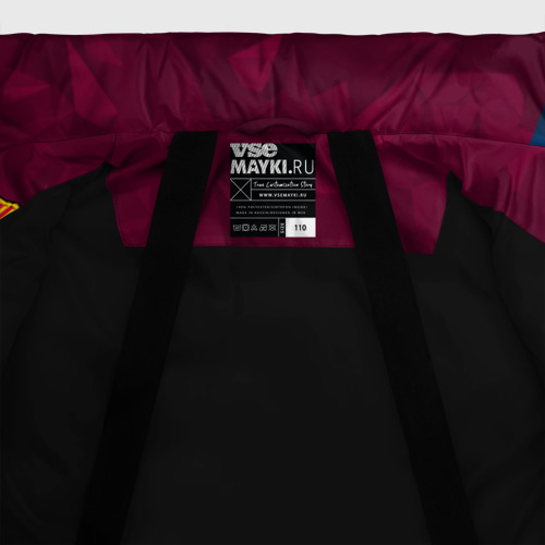 Зимняя куртка для девочек 3D FC Barcelona abstract Барселона, цвет черный - фото 7
