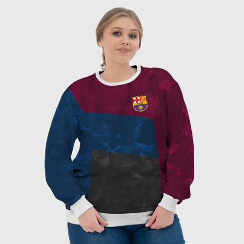 Женский свитшот 3D FC Barcelona abstract Барселона, цвет 3D печать - фото 6