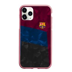 Чехол для iPhone 11 Pro Max матовый FC Barcelona abstract Барселона