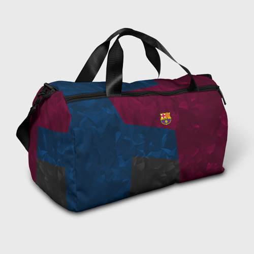 Сумка спортивная 3D с принтом FC Barcelona abstract Барселона, вид спереди #2