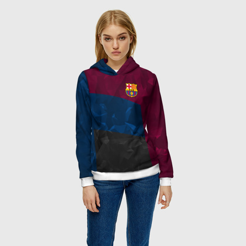 Женская толстовка 3D FC Barcelona abstract Барселона, цвет 3D печать - фото 3