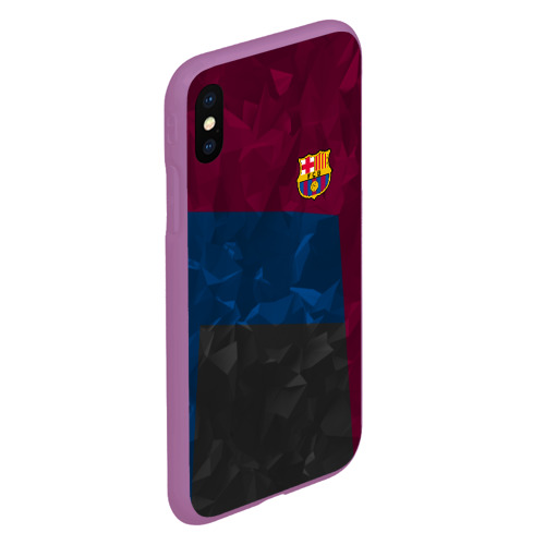 Чехол для iPhone XS Max матовый FC Barcelona abstract Барселона, цвет фиолетовый - фото 3