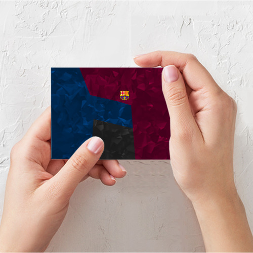 Поздравительная открытка FC Barcelona abstract Барселона, цвет белый - фото 3