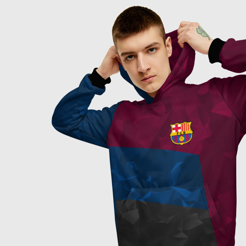 Мужская толстовка 3D FC Barcelona abstract Барселона, цвет черный - фото 5
