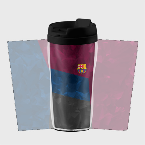 Термокружка-непроливайка FC Barcelona abstract Барселона, цвет черный - фото 2
