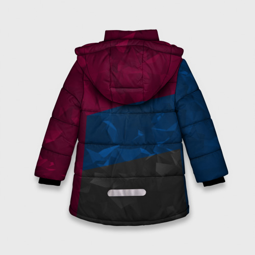 Зимняя куртка для девочек 3D FC Barcelona abstract Барселона, цвет черный - фото 2