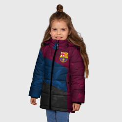 Зимняя куртка для девочек 3D FC Barcelona abstract Барселона - фото 2