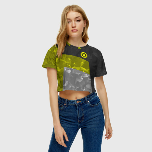 Женская футболка Crop-top 3D Borussia Dortmund 2018, цвет 3D печать - фото 3