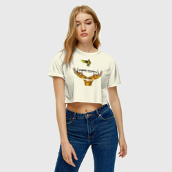 Женская футболка Crop-top 3D Руки с птичкой Imagine Dragons - фото 2