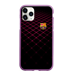 Чехол для iPhone 11 Pro Max матовый FC Barcelona 2018 Line