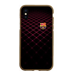 Чехол для iPhone XS Max матовый FC Barcelona 2018 Line
