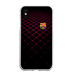 Чехол для iPhone XS Max матовый FC Barcelona 2018 Line