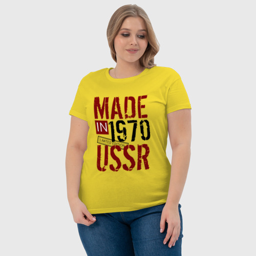 Женская футболка хлопок Made in USSR 1970, цвет желтый - фото 6