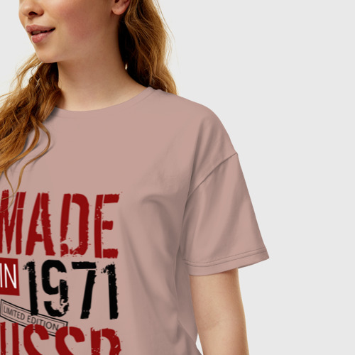 Женская футболка хлопок Oversize Made in USSR 1971, цвет пыльно-розовый - фото 3