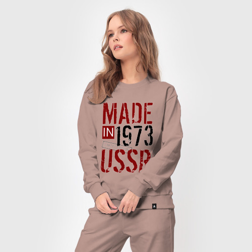 Женский костюм хлопок Made in USSR 1973, цвет пыльно-розовый - фото 5