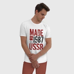 Мужская пижама с белой футболкой хлопок Made in USSR 1987 - фото 2
