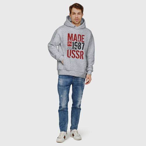 Мужское худи Oversize хлопок Made in USSR 1987, цвет меланж - фото 6