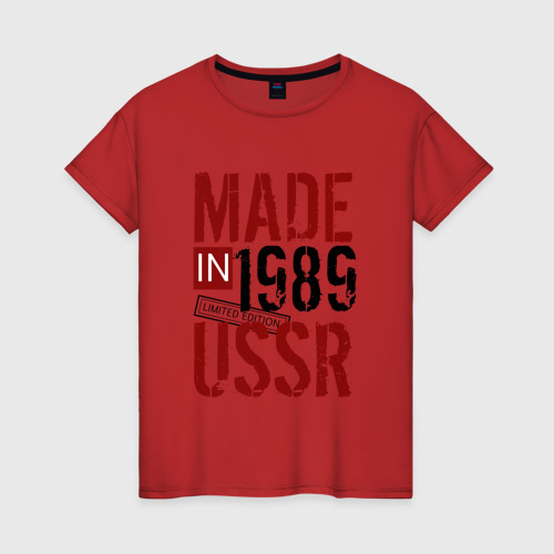 Женская футболка хлопок Made in USSR 1989, цвет красный