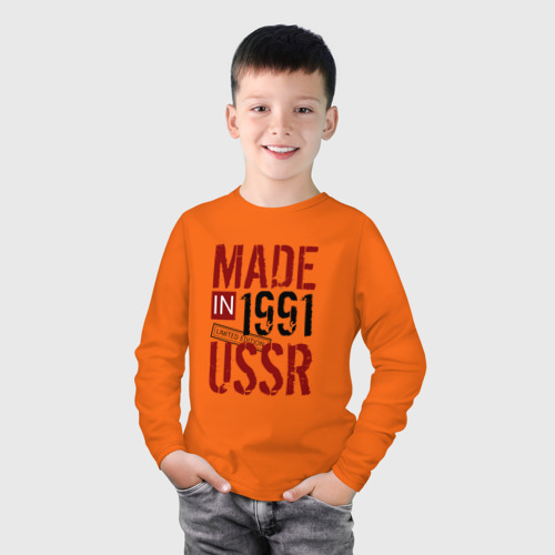 Детский лонгслив хлопок Made in USSR 1991, цвет оранжевый - фото 3