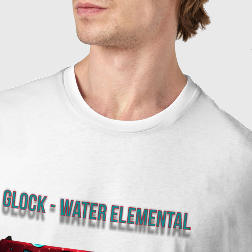 Мужская футболка хлопок Glock - Water Elemental, цвет белый - фото 6